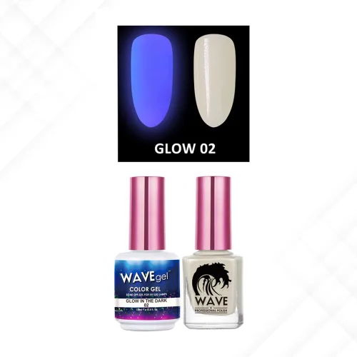Vista 8 de Wavegel WAVEGEL - Juego de gel y esmalte de uñas a juego - Brilla en la oscuridad - # 01