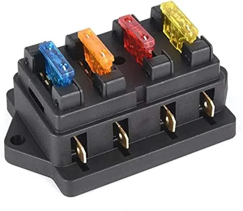 Vista 5 de Car 4 Way Circuit Standard ATO Blade Fuse Box Block Holder 12V/24V+4 Way Fuse