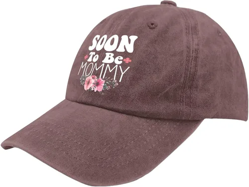 Vista 2 de devor Cap Soon to be Mommy Baseball Cap for Women Graphic Denim Dad Hat Adjustable