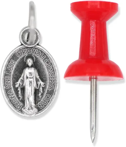 Vista 5 de Paquete de 5 medallas milagrosas para pulsera o collar de 12 pulgadas, plata oxidada pequeñas medallas milagrosas para hacer joyas católicas