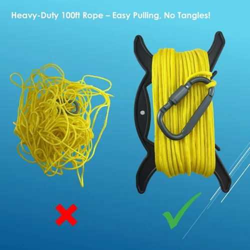 Vista 5 de Stainless Collapsible Crab Net with 100ft Rope, Bait Bag, Clip & Ruler – 6 Pieces Portable Crab Trap for Easy Storage – Durable Grid Design for Dock