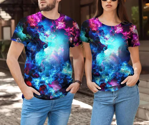 Vista 3 de Linnhoy Camisetas unisex para hombre y mujer, con estampado gráfico 3D, camisetas de moda para adultos y adolescentes, camisetas casuales