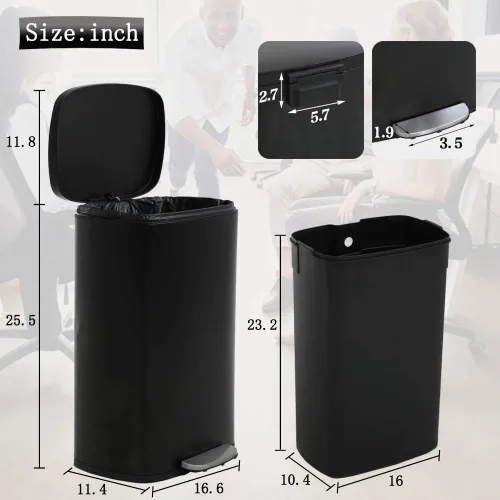 Vista 7 de Dkelincs Bote de basura de acero inoxidable de 13 galones con sensor de movimiento automático para cocina, bote de basura de alta capacidad sin