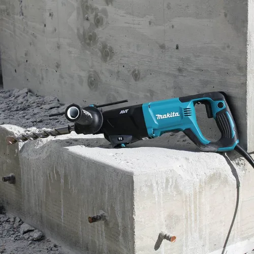 Vista 5 de Makita HR2641X1 SDS-PLUS Martillo giratorio AVT de 3 modos de velocidad variable con caja y amoladora angular de 4-1/2", 1