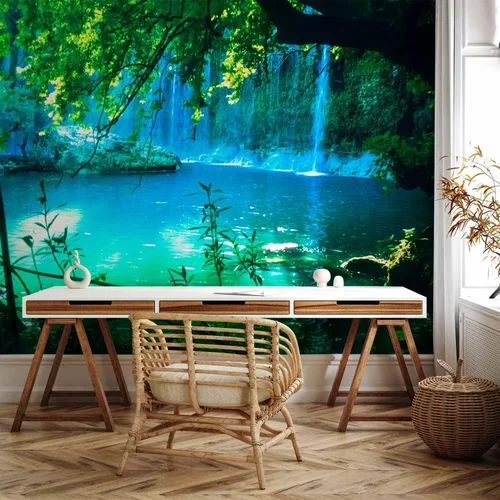 Vista 6 de artgeist - Papel pintado de pared de alta calidad, cascada para sala de Cascada #01