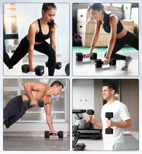 Vista 7 de Adjustable Dumbbell Set 15LBS 30LBS Free Weights Dumbbells Set for Women Men Hand Weights Sets Adjust Dumbbell Weight Sets for Home Gym Exercise