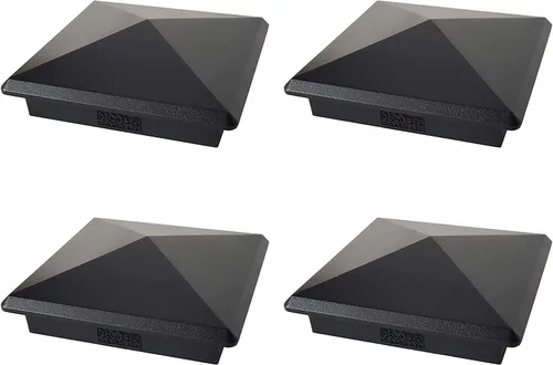 Vista 13 de Tapa de poste de pirámide de aluminio de 3.5 x 3.5 pulgadas para postes estándar de 4 x 4 (real 3.5 x 3.5 pulgadas), fundido de alta resistencia