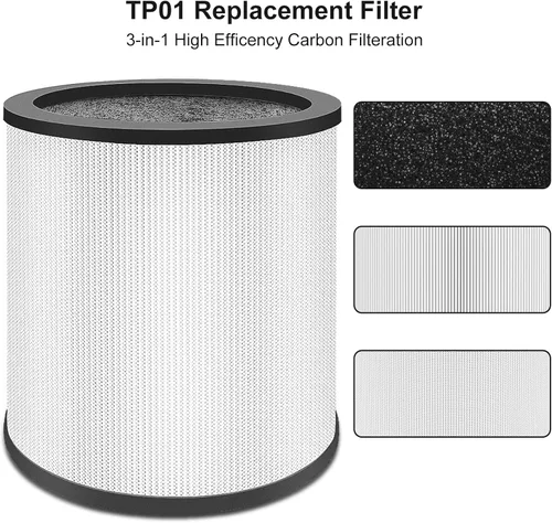 Vista 4 de CERO Filtro de repuesto TP01 mejorado compatible con los modelos Dyson Tower Purifier Pure Cool Link TP01, TP02, TP03, AM11, BP01, comparado