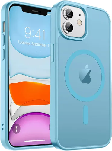 Vista 113 de zapica Funda magnética para iPhone Air, con protector de pantalla de vidrio templado, compatible con MagSafe, translúcida mate, a prueba de golpes