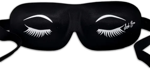 Vista 4 de Máscara de ojos para dormir contorneada 3D opaca suave cubierta de ojos con correa ajustable. Máscara de bloqueo de luz con contorno profundo que