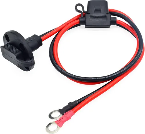 Vista 4 de Conector de cable de extensión de conector SAE a junta tórica de 39.3 pulgadas 10 AWG con 5 fusibles, compatible con generador solar, generador
