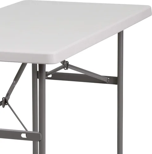 Vista 7 de BizChair Mesa plegable de plástico blanco granito de 4 pies - Mesa plegable para banquetes/eventos