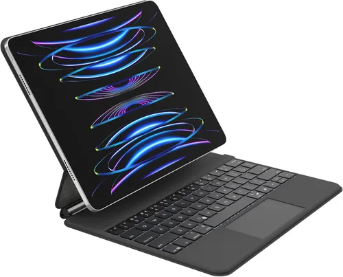 Vista 12 de Funda de teclado Belkin Pro con soporte magnético, teclado Bluetooth retroiluminado, controles multi-gestuales, compatibilidad de almacenamiento