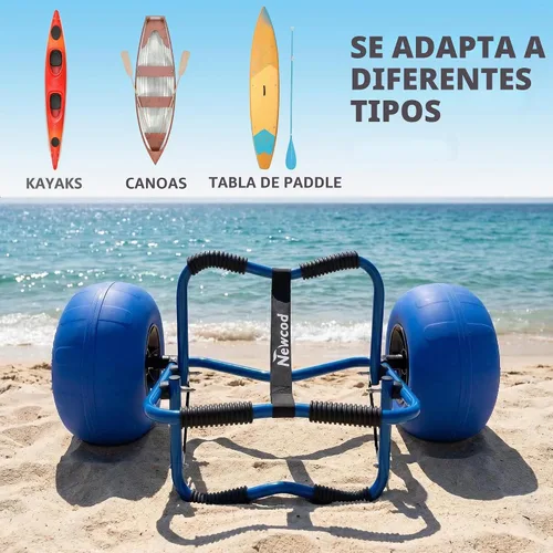 Vista 5 de Newcod Carrito de kayak, carrito de kayak para llevar kayak, canoa, tabla de remo SUP