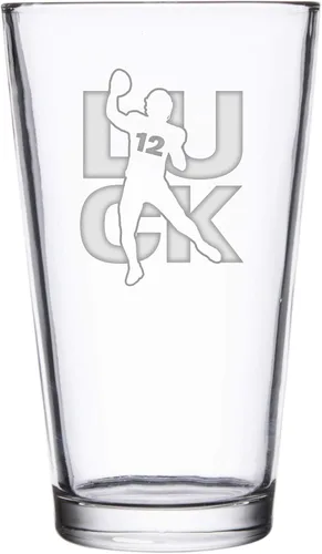 Vista 3 de Hat Shark Jugador atlético deportivo de fútbol – Vasos de pinta grabados con láser para cerveza, jarra de 16 onzas (Allen #17)