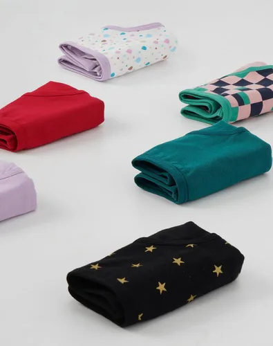 Vista 5 de INNERSY Ropa interior de algodón para niñas, bragas cómodas para adolescentes, talla 8-16, paquete de 6