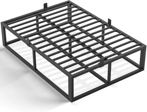 Vista 19 de Bilily Marco de cama individual de 14 pulgadas con soporte de listones de acero resistente, plataforma de metal resistente para colchón