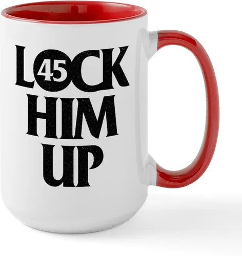 Vista 6 de CafePress Lock Him Up - Taza de café de cerámica de 15 oz (15.0 fl oz)