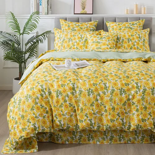 Vista 13 de FADFAY Juego de funda de edredón tamaño individual azul con flores de rosa y peonía, ropa de cama rústica con flores de peonía, juego de funda