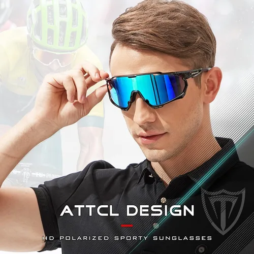 Vista 2 de ATTCL Gafas de sol de ciclismo de lujo para hombres y mujeres, gafas deportivas, protección UV 400 para ciclismo, esquí, conducción