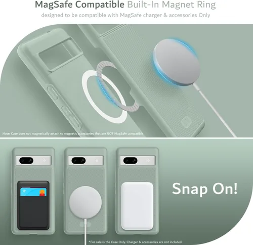 Vista 3 de TUDIA MergeGrip [Compatible con Magsafe] Funda para Google Pixel 7a 2023, [Probada contra caídas de grado militar] Borde elevado para protección