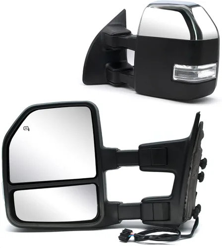 Vista 15 de JZSUPER Espejos de remolque aptos para 1999 2000 2001 2002 2003 2004 2005 2006 2007 Ford F250 F350 F450 F-550 Super Duty, eléctricos