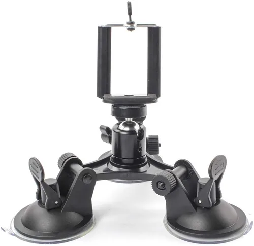 Vista 6 de Soporte de cámara para coche – Soporte de succión para cámara – Soporte de triple ventosa con cabeza roscada de 1/4 cabeza de bola de trípode de 360