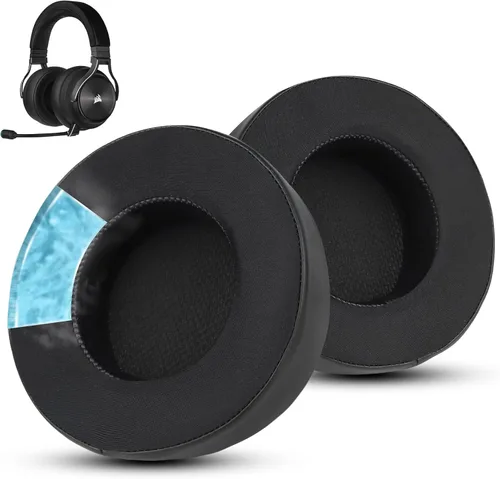 Vista 8 de Almohadillas de repuesto de tela para auriculares Corsair Virtuoso Gaming – Tela suave y almohadillas de espuma viscoelástica para Virtuoso RGB, XT