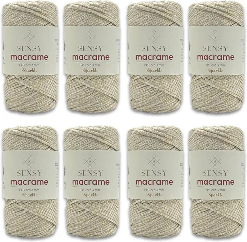 Vista 66 de Cuerda de poliéster Sensy Premium de 3 mm, 120 metros, 100% cordón de polipropileno, cuerda de macramé de 3 mm, cordón para bolsos de ganchillo