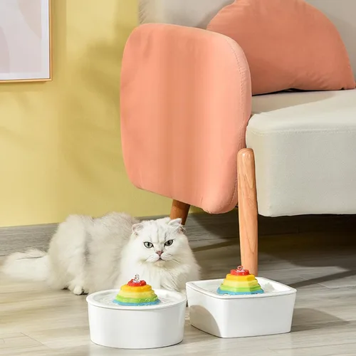 Vista 8 de Fuente de agua de cerámica para gatos de 1.5 L/50.73 onzas, dispensador de agua en torre para gatos, dispensador de agua para perros, fuente