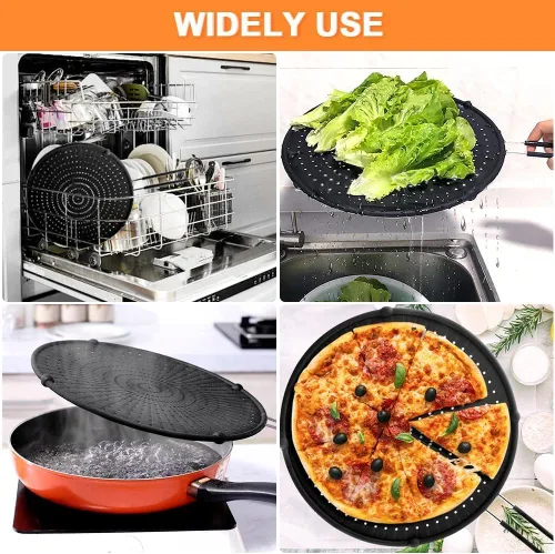 Vista 5 de Pantalla de silicona para sartén, protector contra salpicaduras de grasa, protectores de salpicaduras resistentes al calor para cocinar, apto
