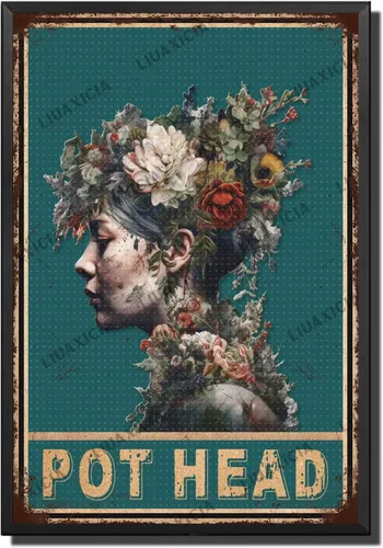 Vista 24 de LIUAXICIA Letreros de estaño vintage de metal retro Una chica que realmente amaba la jardinería Elegantes letreros de metal de estaño para cocina