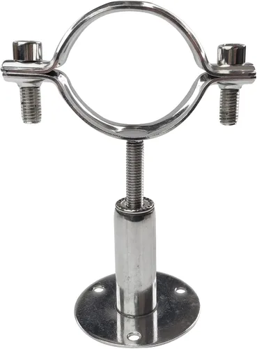 Vista 8 de Soporte de tubo de techo de montaje en pared de acero inoxidable 304 Soporte de tubo de techo ajustable correas de tubo de abrazadera para tubo