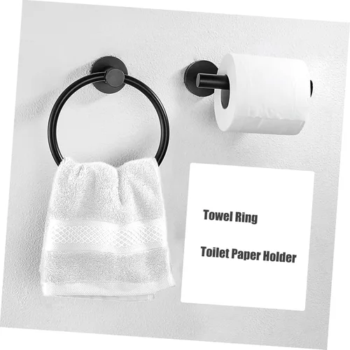 Vista 9 de OSALADI Juego de estante de almacenamiento de baño multifuncional Toallero de papel Anillo de toalla