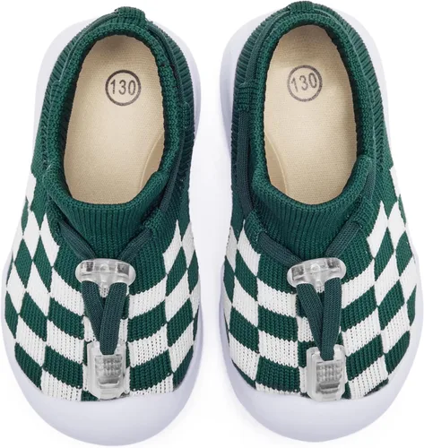 Vista 3 de MORENDL Zapatos de calcetín para caminar para bebé, 2 pies pequeños, pantuflas para niños pequeños, niñas y niños, suela suave, antideslizante