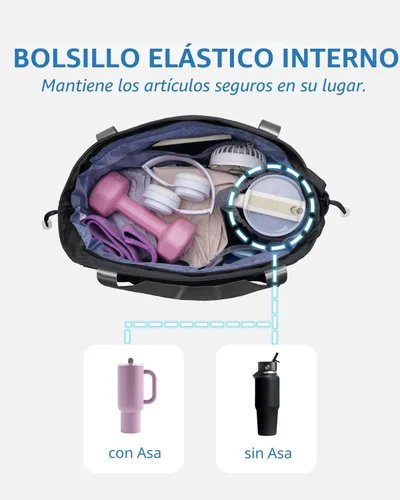 Vista 3 de sportsnew Bolsa para esterilla de yoga, bolsas de gimnasio para mujeres y hombres con bolsillo impermeable y gancho y bucle, almacenamiento