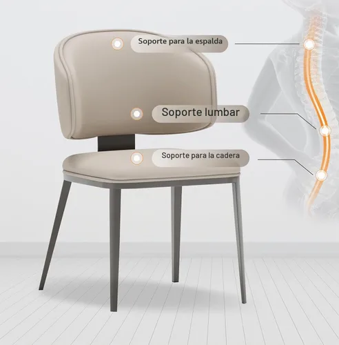 Vista 4 de Juego de 2 sillas de comedor modernas con respaldo alto, cómodas, sillas tapizadas a la moda para sala de cocina, silla de comedor sin brazos