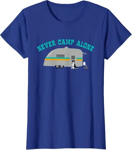 Vista 6 de Border Collie Gifts - Camiseta divertida de viaje para caravana, Azul / Patchwork, S