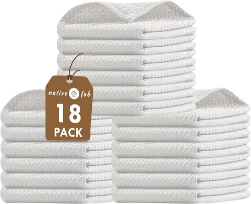Vista 28 de Native Fab Juego de 8 toallas de cocina y paños de cocina, absorbentes, duraderos, de secado rápido para limpiar, cocinar, hornear, ideal