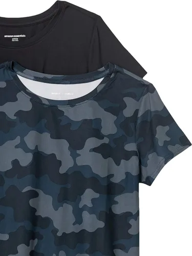 Vista 81 de Amazon Essentials Camiseta de manga corta con cuello redondo para mujer, de secado rápido, para entrenamiento, gimnasio, paquete múltiple