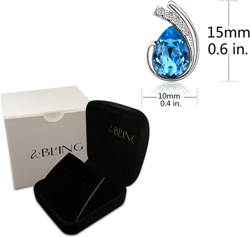 Vista 7 de Aretes de lágrima chapados en platino hechos con cristales austriacos para mujer