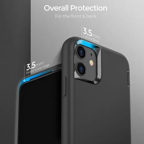 Vista 4 de ORIbox - Funda compatible con iPhone 11 Pro, acabado suave al tacto de silicona líquida exterior