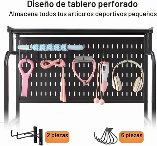 Vista 3 de Lauren&Harold 56'' Taller Home Gym Storage Organizer with Hanging Board