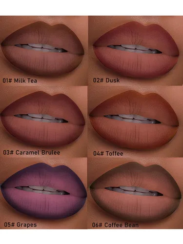 Vista 41 de BAISEN DIARY 2 en 1 doble punta mate delineador de labios y brillo de labios, lápiz combinado de labios marrón nude degradado, delineador de labios