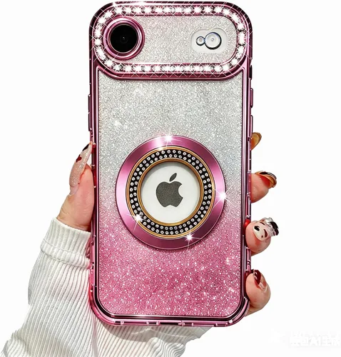 Vista 36 de Losin Funda magnética compatible con iPhone 15 Pro Max con purpurina compatible con MagSafe Funda de lujo con diamantes de imitación con logotipo