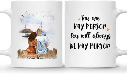 Vista 10 de Gossby Taza de café personalizada para parejas, regalo personalizado para pareja, con diseño, nombre, aniversario, día de San Valentín, regalo