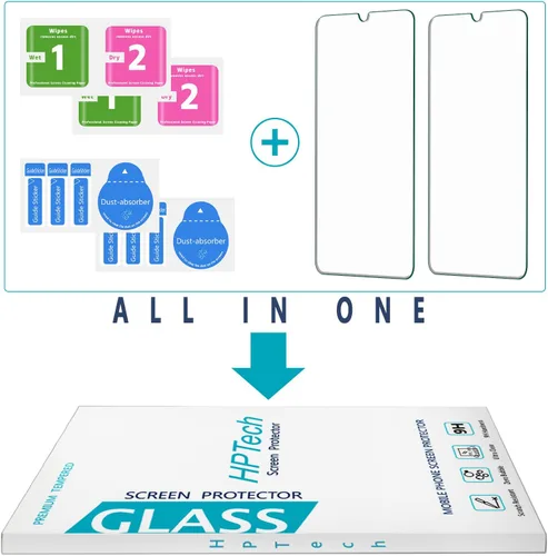 Vista 7 de [Paquete de 2] Protector de pantalla diseñado para Samsung Galaxy A03s / Galaxy A03 vidrio templado, antiarañazos, sin burbujas, compatible