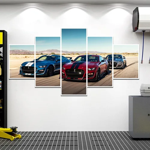 Vista 3 de Póster de automóvil deportivo, lienzo de automóvil deportivo americano musculoso, arte de pared para hombres, oficina, dormitorio, sala de estar