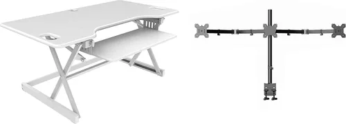 Vista 54 de Rocelco - Convertidor de escritorio para trabajar de pie con altura ajustable de 32 pulgadas - Estación de trabajo para computadora sentada o de pie