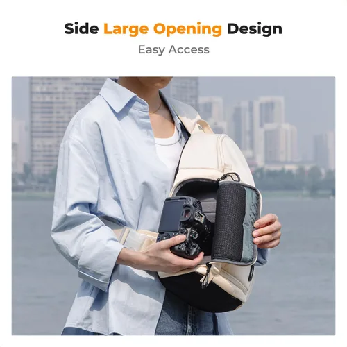 Vista 2 de K&F CONCEPT Bolsa bandolera para cámara, mochila de hombro para cámara DSLR/SLR/SLR/sin espejo, compatible con Canon/Nikon/Sony/Fuji/Gopro/DJI